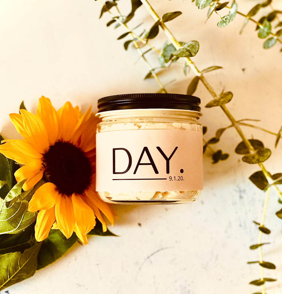 DAY Body Butter by This Stuff Goes Bad, photographed with sunflowers 